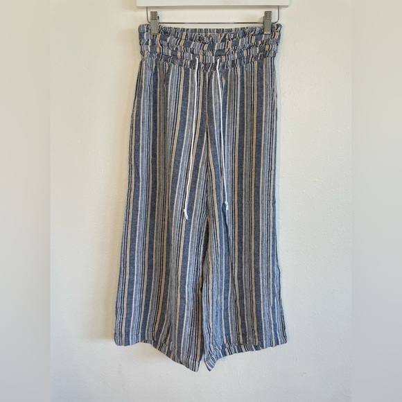 Kiya Striped Linen Pant - Indigo